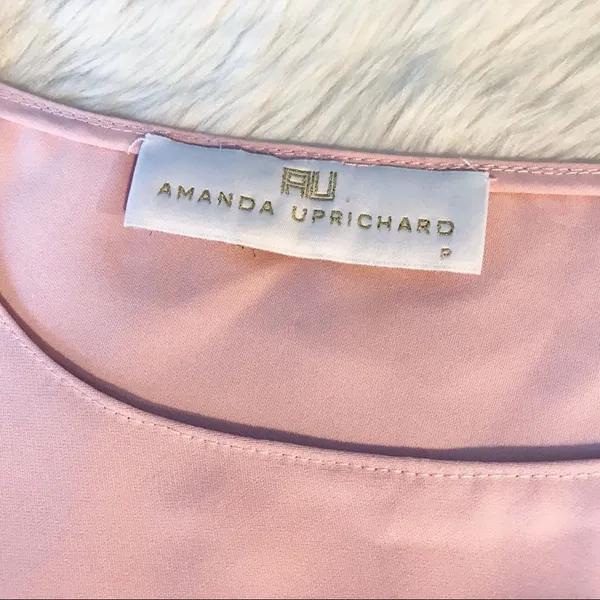 AMANDA UPRICHARD Cold Shoulder Blouse Top Short Flutter Sleeve Light Pink XS‎ - Image 6