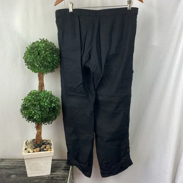 Banana Republic Linen Blend Black Casual Pants 6 - Image 3