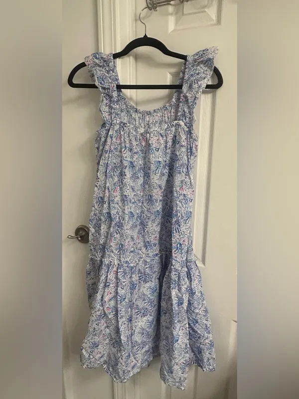Simply Southern Light Blue Floral Tiered Sundress - Image 7