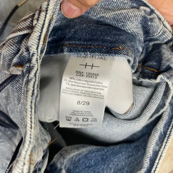Habitual Womens Wide Leg High Rise Light Wash Denim Jeans Size 8/29 NEW boho - Image 3