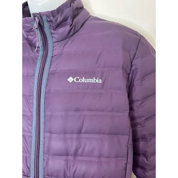 Columbia duck down filled Purple Packable Puffer Jacket women large zip up coat - Image 2