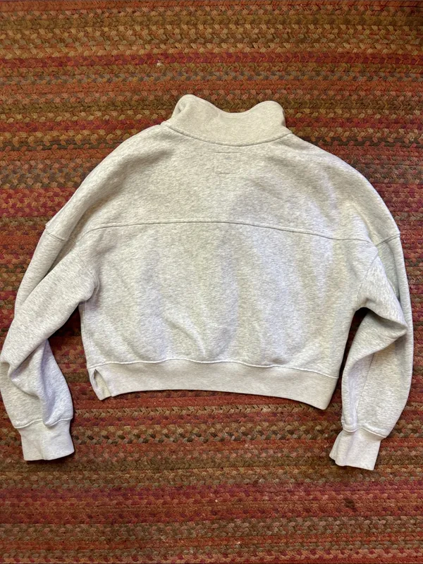 ABERCROMBIE SOFT AF MAX ESSENTIALS Quarter-Zip Cropped Sweatshirt - Image 4
