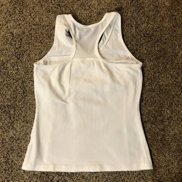 Racerback Tank Top Womens M (8/10) Used White Casual - Image 4