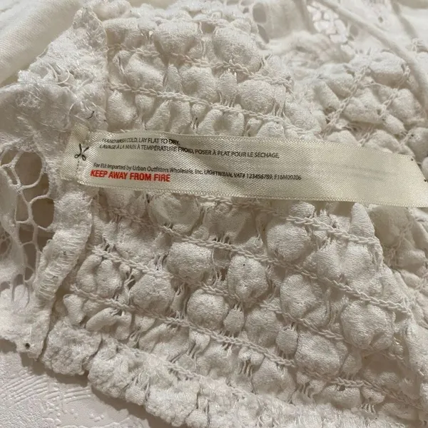 Free People FP One Lace Bralette White Crochet Strappy Boho Top Size L (Flawed) - Image 6