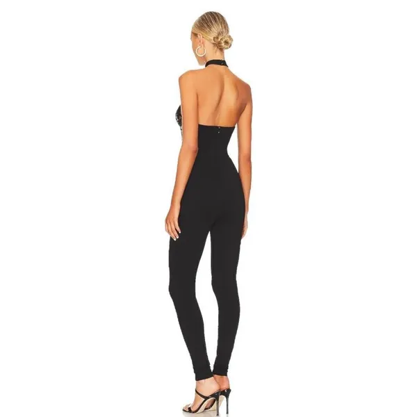 superdown Greta Halter Jumpsuit in Black‎ - Image 2