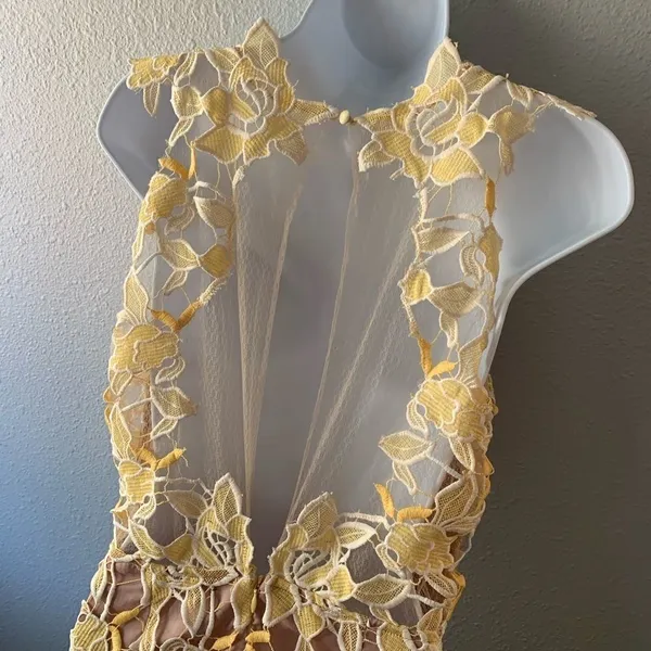 NBD Yellow Lace Mini Dress - Image 10