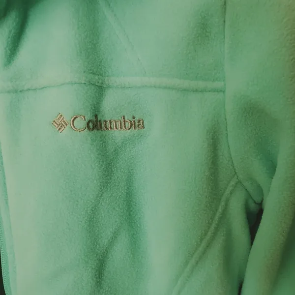 Columbia Fleece Jacket Small Cool Intervention Full Zip Light Teal - Image 5