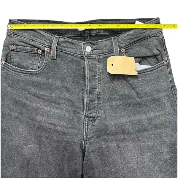 Levi’s NWT Ribcage Straight Ankle Jeans Black High Rise Denim Size 32 - Image 9