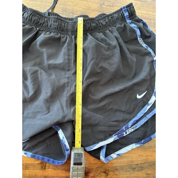 Nike Women's Dri-FIT Running Workout Shorts - Size Medium Black & Blue - Image 11