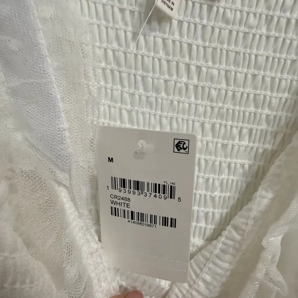 Blu Pepper White Swiss Dot Tulle Tiered Maxi Dress Sz M NWT - Image 9