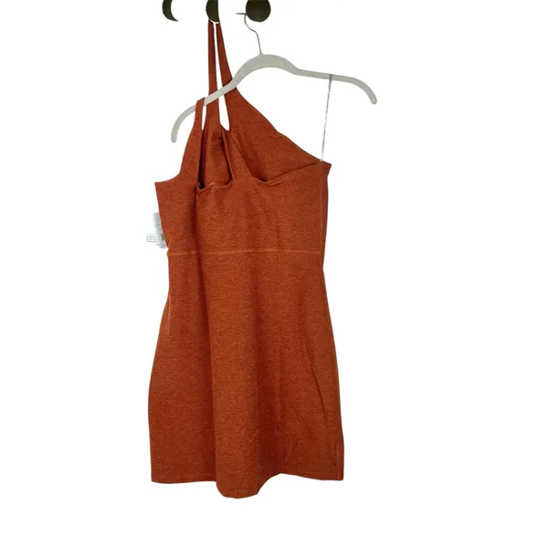 NEW Beyond Yoga Your Mind One-Shoulder Mini Dress XL Clay Heather Spacedye - Image 7