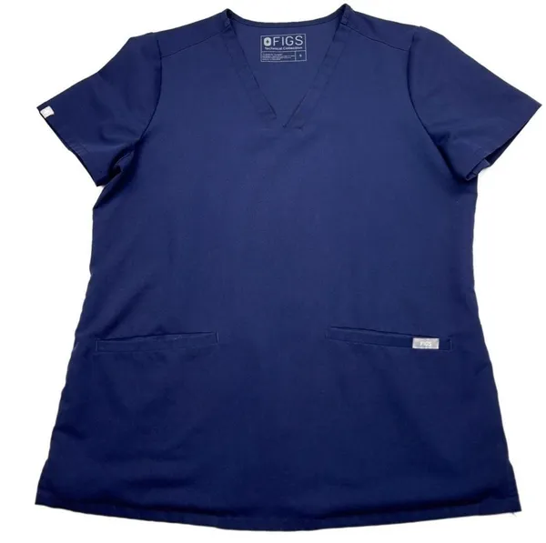 FIGS Navy V Neck Casma Scrub Top Small - Image 5