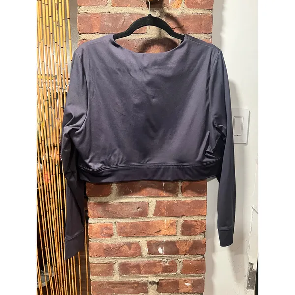 Banana Republic Long Sleeve Cropped Athletic Top Quick Dry Gray XL - Image 2