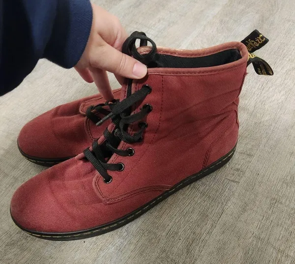 Dr. Martens Storeditch Red Canvas Lace Up Boots Size EU 41 - Image 3