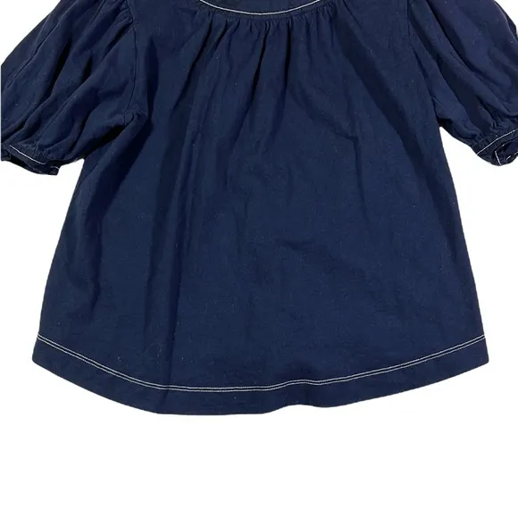 Anthropologie Rialto Navy Blue Tie Sleeve‎ Shirt - Image 7