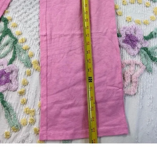 Candace Cameron Bure‎ Pink Smocked Waist Wide Leg Pants Cotton Linen Blend L - Image 4