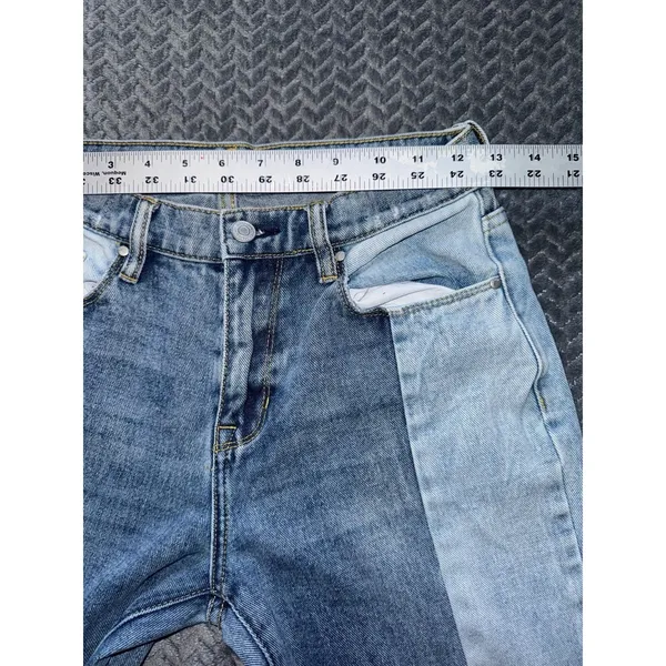 Pac‎ Sun Women's Vintage Icon Denim Blue High Rise Straight Raw Hem Size 25 - Image 8