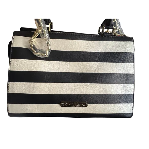 BETSEY JOHNSON Curtsy Stripe Structured Satchel BM19315 New with Tag MSRP $118 - Image 3