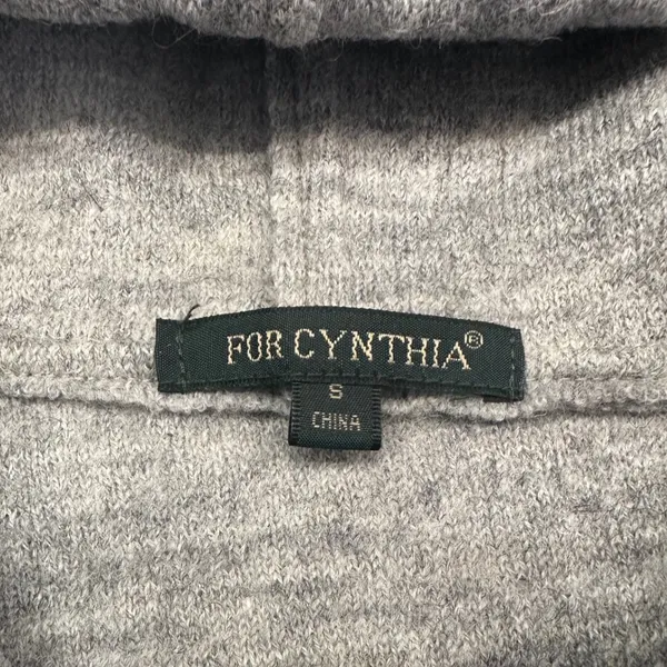 For Cynthia Womens 100% Wool Sleeveless Hooded‎ Cardigan Sweater Gray Sz S - Image 4
