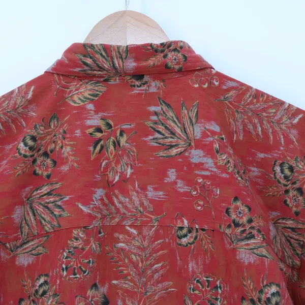 Christopher & Banks Vtg 90s Floral Button Down Shirt Jacket‎ Womens Shacket Western Stretch Size L - Image 9