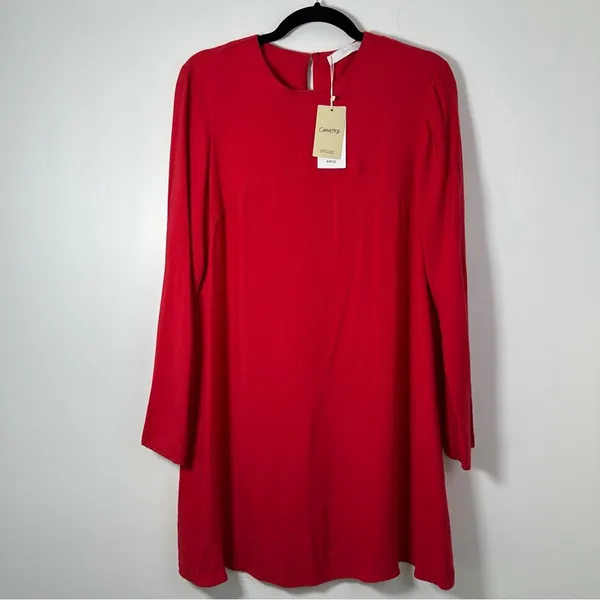 Mango Women’s Red Long Sleeve Shift Dress Size 6US NWT - Image 2