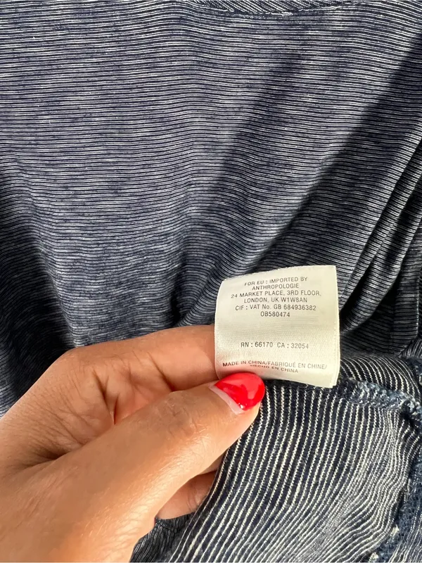 Anthropologie Heathered Blue Knot-Shoulder Short‎ Sleeve Tee - Image 8
