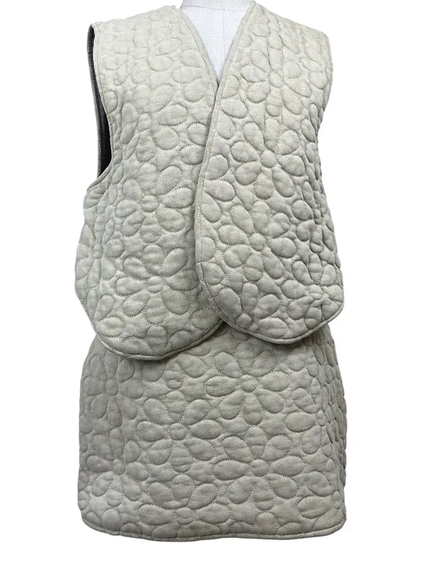 Free People Folk Floral Daisy Quilted Vest & Skirt Suit Set Size Small - Image 4