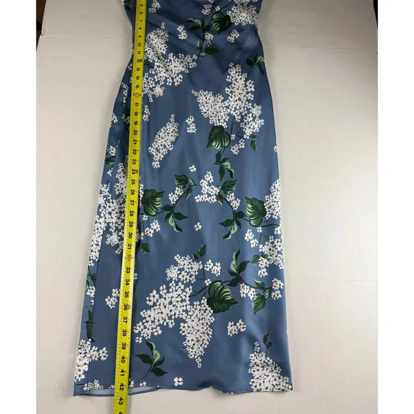 Keepsake The Label Blue Hydrangea Midi Slip Dress Size L - Image 9
