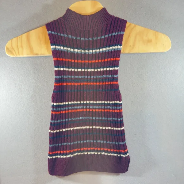 518 | Abercrombie & Fitch Sleeveless Mock Neck Sweater Tank Burgundy Striped‎ XS - Image 2