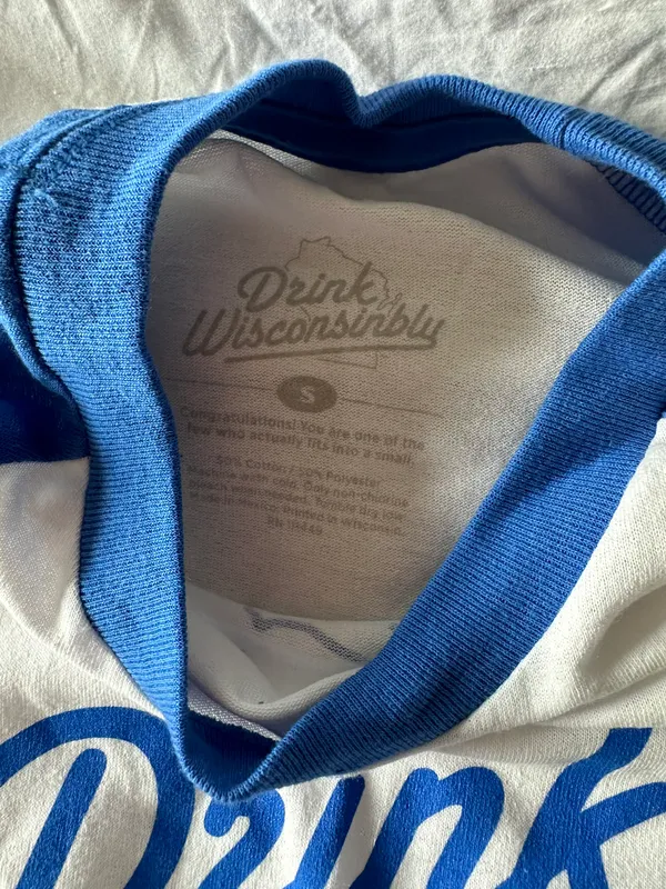 Drink Wisconsinbly Shirt Blue - Image 2