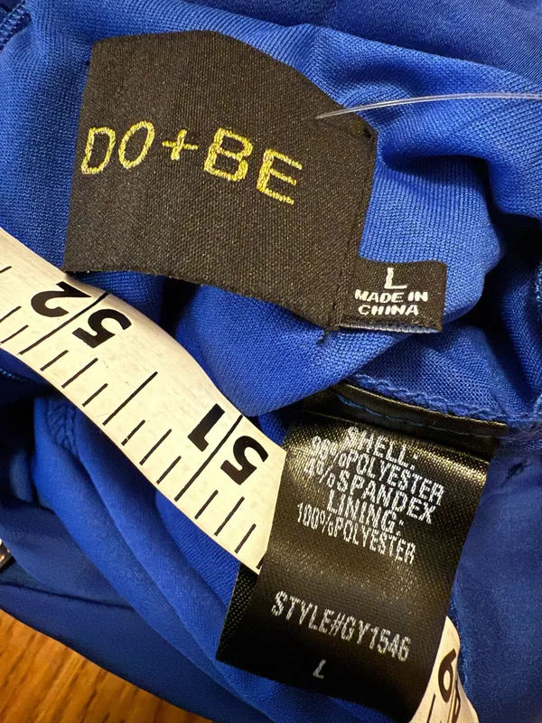 DO+BE Royal Blue Draped Jumpsuit size L - Image 10