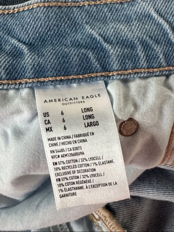 American Eagle  super High -rise Ankle Straight Blue Jeans EUC - Image 6