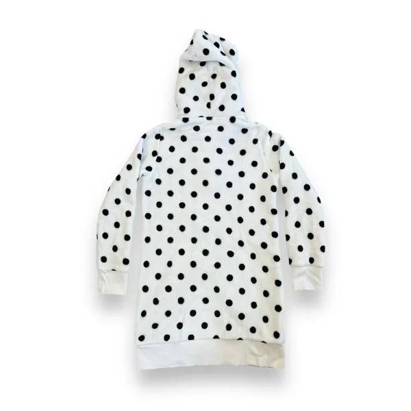 GUC WHITE CHOCOOLATE Long Fleece Polka Dot Hoodie - Image 2