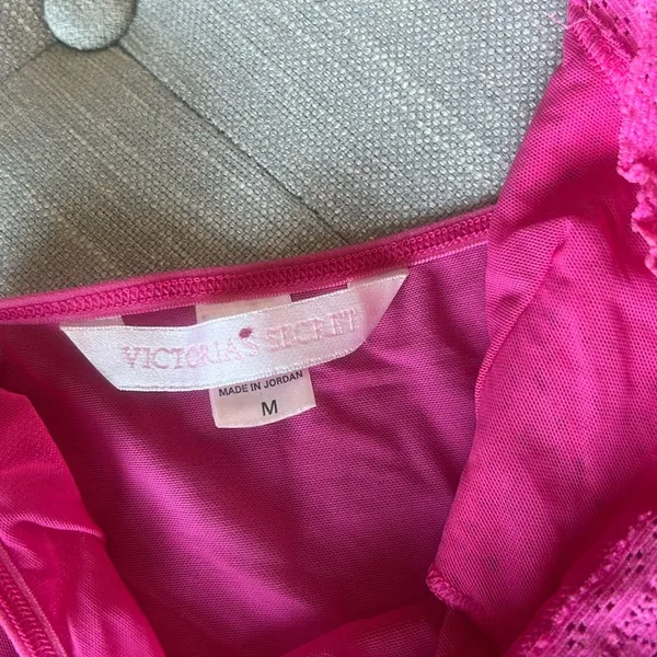 Victorias Secret Pink Mesh Mini Slip Dress Size Medium‎ - Image 5