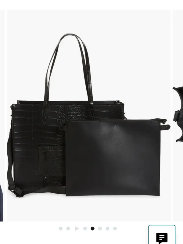 NWT‎ Beis Black Croc-Embossed Tote Bag - Image 5
