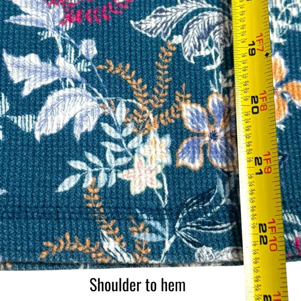 Sundance Blue Pink Floral‎ Long Sleeve Waffle Knit Thermal Top Feminine XS - Image 12
