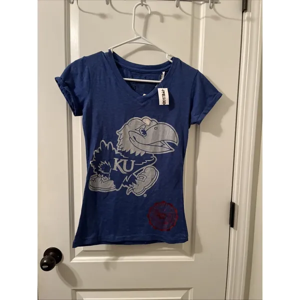 Kansas University KU Jayhawks Womens Juniors Short Sleeve T-Shirt Size M - Image 8