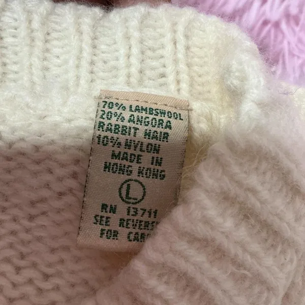 Marsh Landing Knit Sweater Crewneck Long‎ Sleeve Ivory Casual Lambswool - Image 4