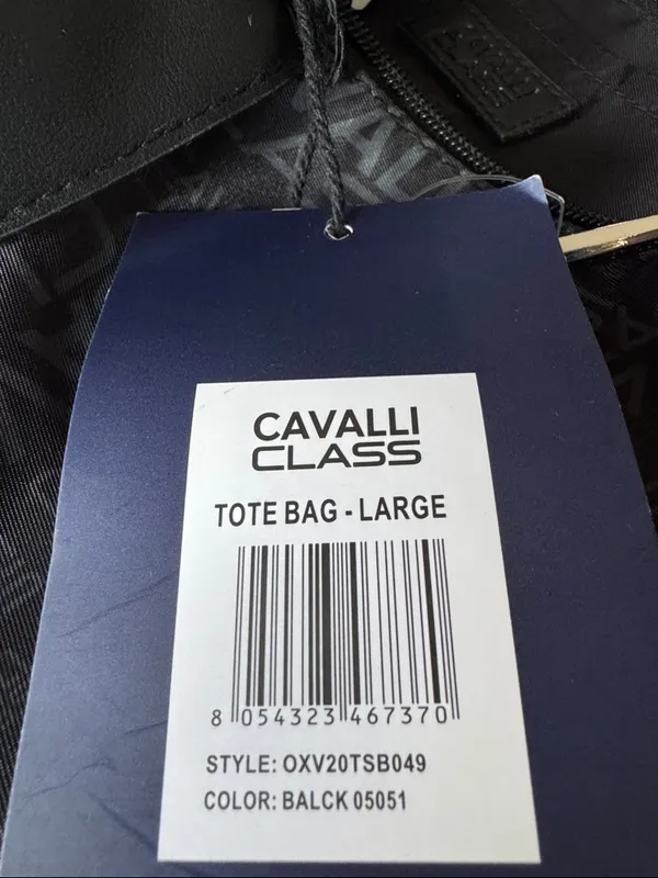 Cavalli Class large black tote bag - Image 6