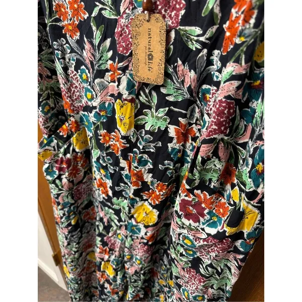 Natural Life Floral Wide Leg Sleeveless Cropped Jumpsuit Multicolor XL NEW - Image 8