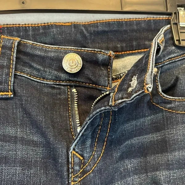 TRUE RELIGION Women’s Jeans Size 27 Blue Halle‎ Mid Rise Capri Distressed Skinny - Image 16