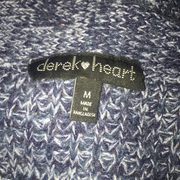 Heathered Blue Derek Heart Open Front Cardigan Size Medium - Image 10