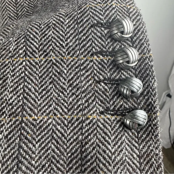 Womens Blazer Size US 8 EU 38 Gray Herringbone H&M Wool‎ Blend Jacket - Image 6