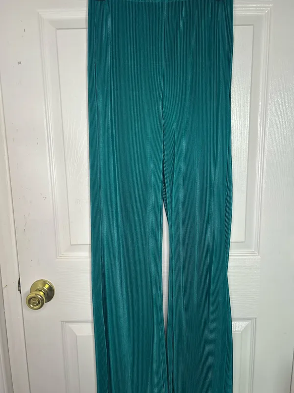 Teal/blue straight leg pants Blue - Image 3