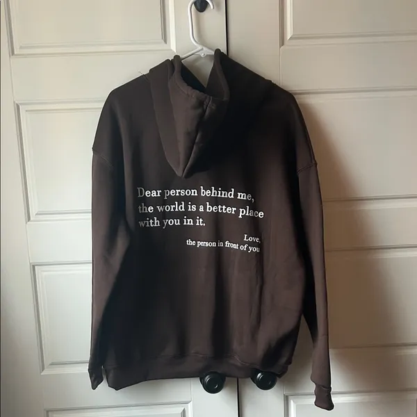 Brown “Dear Person Behind Me” sweatshirt - Image 4