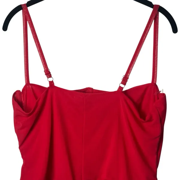 Good American Corset Demi Mesh Thong Bodysuit Grenadine Feminine Dainty 2XL - Image 7