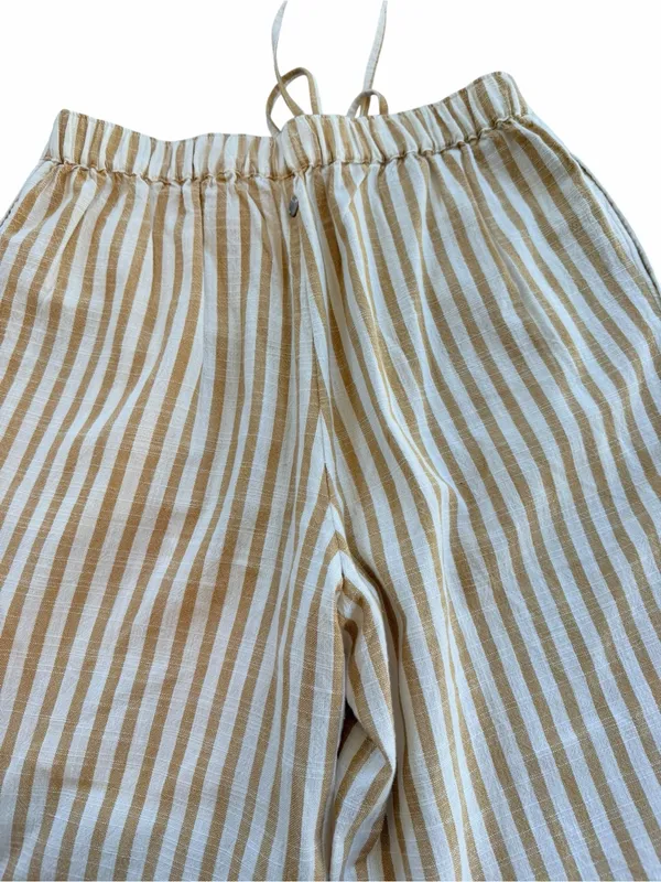 Roxy Cream and White Striped Wide-Leg Pants - Image 3