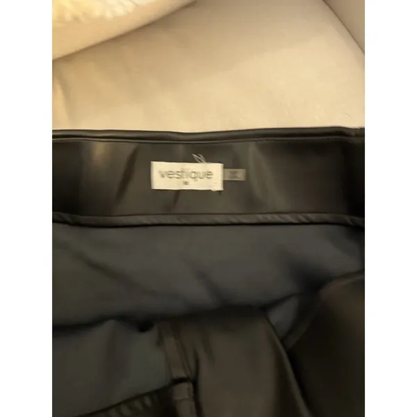Vestique Black Faux Leather Skirt Women Medium - Image 4