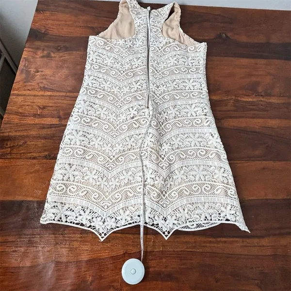 Lavender Brown Women's White Lace Mini Dress Sleeveless Party/Cocktail S‎ - Image 9