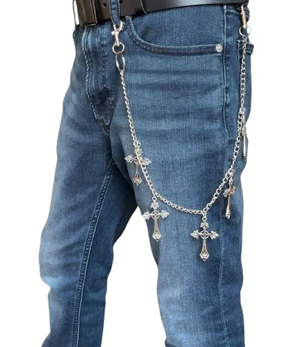 Cross Pants Chain for Men Women,Jeans Chain,Keys Chain,Biker Wallet Chain,Streetwear Punk Hip Hop Unisex Style - Image 5